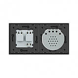 Безконтактний вимикач 1 сенсор 1 розетка Livolo сірий скло (VL-C701/C7C1EU-PRO-15), фото 4