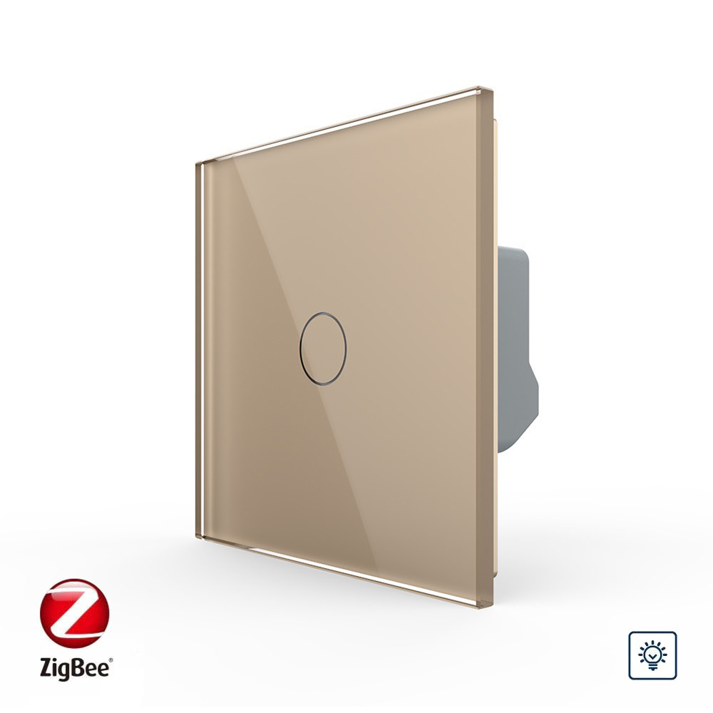 Розумний сенсорний диммер Livolo золотий ZigBee (VL-C7FC1D2Z-2GAP)