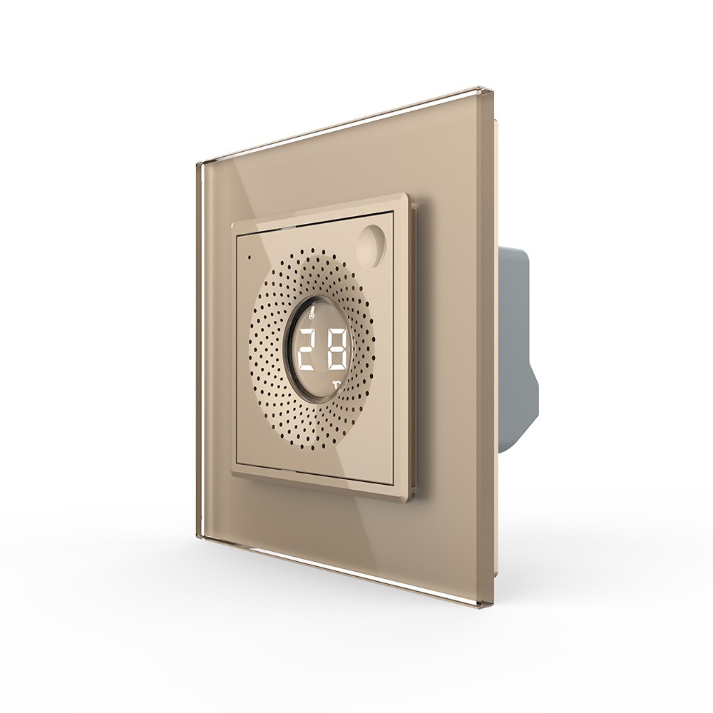 Розумний датчик температури та вологості ZigBee термометр гігрометр Livolo золото скло (VL-FCEZ-2AP-13), фото 1