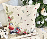 Наволочка гобеленова Новорічна , одностороння 45х45 см.,, фото 3