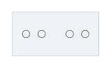 Сенсорний вимикач 4 сенсора (2-2) Livolo білий скло (VL-C702/C702-11), фото 2