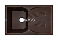 Гранитная кухонная мойка с крылом Argo Medio Brown 790*500*235 (Коричневая)