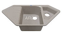 Кутова гранітна мийка на дві чаші з крилом Арго Angolo Terra 1000*500*225