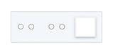 Панель для сенсорного вимикача 4 сенсори 1 розетка (2-2-0) Livolo білий скло (C7-C2/C2/SR-11), фото 2