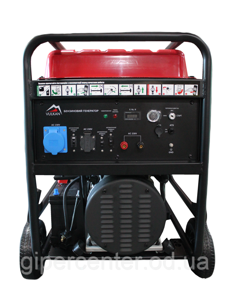 VULKAN Генераторна установка SC15000-III 1ф 12 кВт, ел.старт, бак-45л, кнопка - фото 3 - id-p1680240325