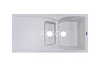 Гранитная кухонная мойка с крылом Argo Medio Plus White 990*500*235