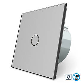 Безконтактний диммер 1 сенсор Livolo сірий скло (VL-C701D-PRO-15)