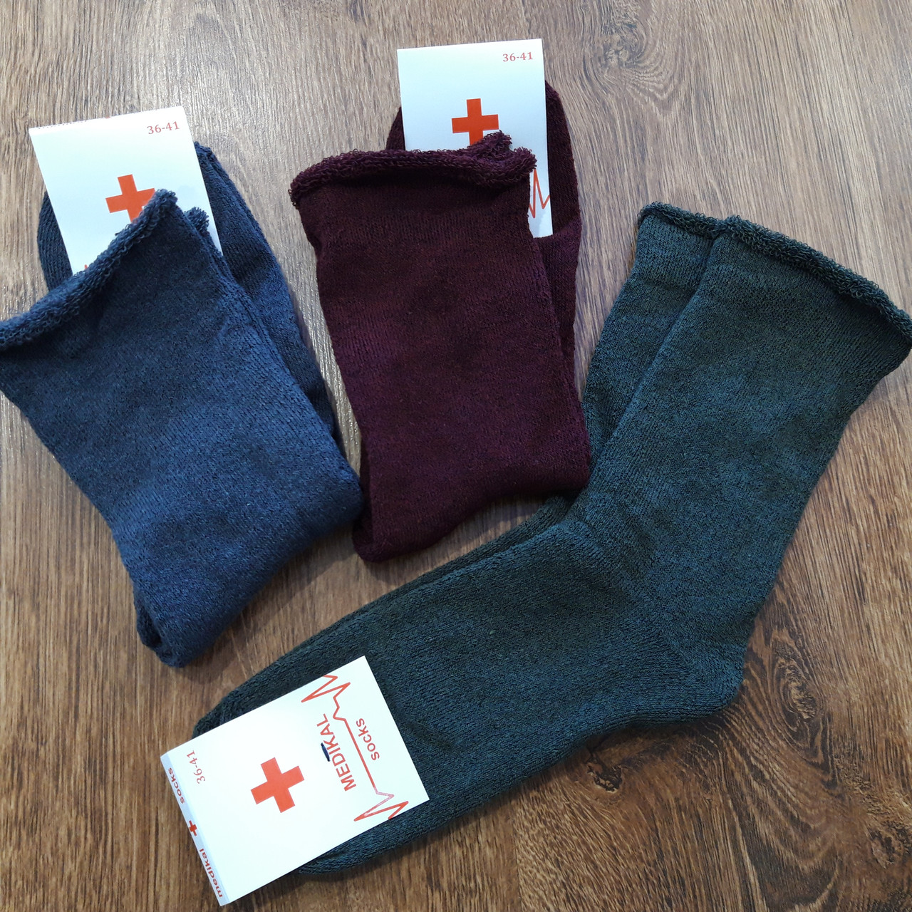 Шкарпетки жіночі махрові без гумки"Medical Socks" Україна 36-41 / 12 пар