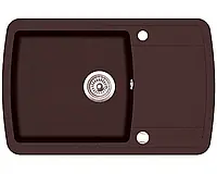 Гранитная кухонная мойка с крылом Argo Premio 780*500*200 (Brown)