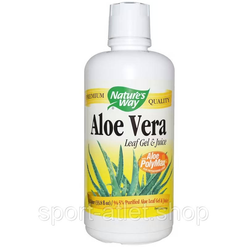 Натуральна добавка Nature's Way Aloe Vera Leaf Gel and Juice, 1 л, фото 1
