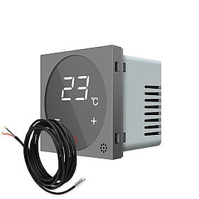 Механізм терморегулятор із зовнішнім датчиком температури для теплої підлоги Livolo сірий (VL-FCQ1-2IP)