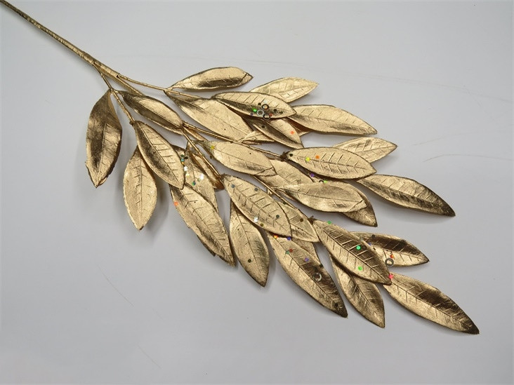 Гілка декоративна Yes! Fun 64см, золото, гліттер, фото 1