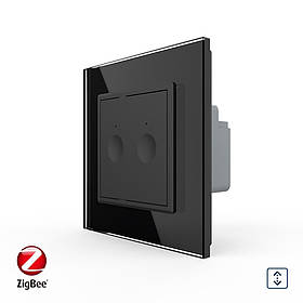 Розумний сенсорний ZigBee вимикач для ролет Sense Livolo чорний (VL-C7FC2WZ-2BP)