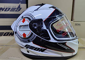 GEON FF978S KID WHITE/BLACK/RED, S (49-50) Дитячий мотошолом інтеграл