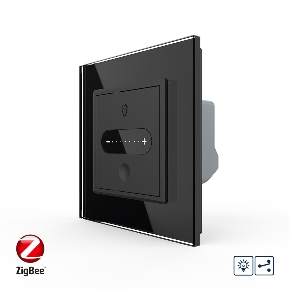 Розумний сенсорний прохідний димер Livolo чорний ZigBee (VL-C7FC1SDZ-2BP)