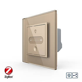 Розумний сенсорний прохідний димер Livolo золото ZigBee (VL-C7FC1SDZ-2AP)