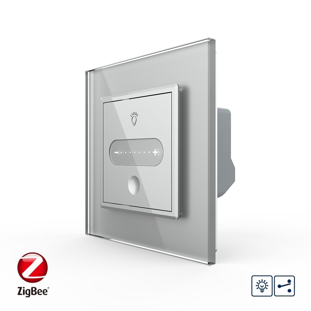 Розумний сенсорний прохідний димер Livolo сірий ZigBee (VL-C7FC1SDZ-2IP)