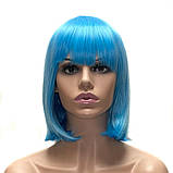 Перука каре BOB колір N8 блакитний, для сцени, танців, вечірок і розваг. Термоволосся, фото 3
