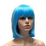 Перука каре BOB колір N8 блакитний, для сцени, танців, вечірок і розваг. Термоволосся, фото 2