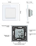 Одноклавішний перехресний вимикач Livolo білий скло (VL-C7FCMM10A-2WP), фото 6