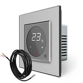 Терморегулятор сенсорний з зовнішнім датчиком температури для теплої підлоги Livolo Livolo сірий скло (VL-C701TM2-15)