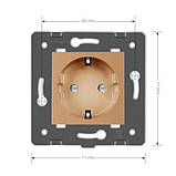 Механізм силова розетка із заземленням Livolo золото (C7-C1EU-13), фото 5