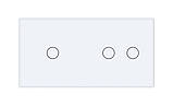 Панель для сенсорного вимикача 3 сенсори (1-2) Livolo білий скло (VL-P701/02-4W), фото 2