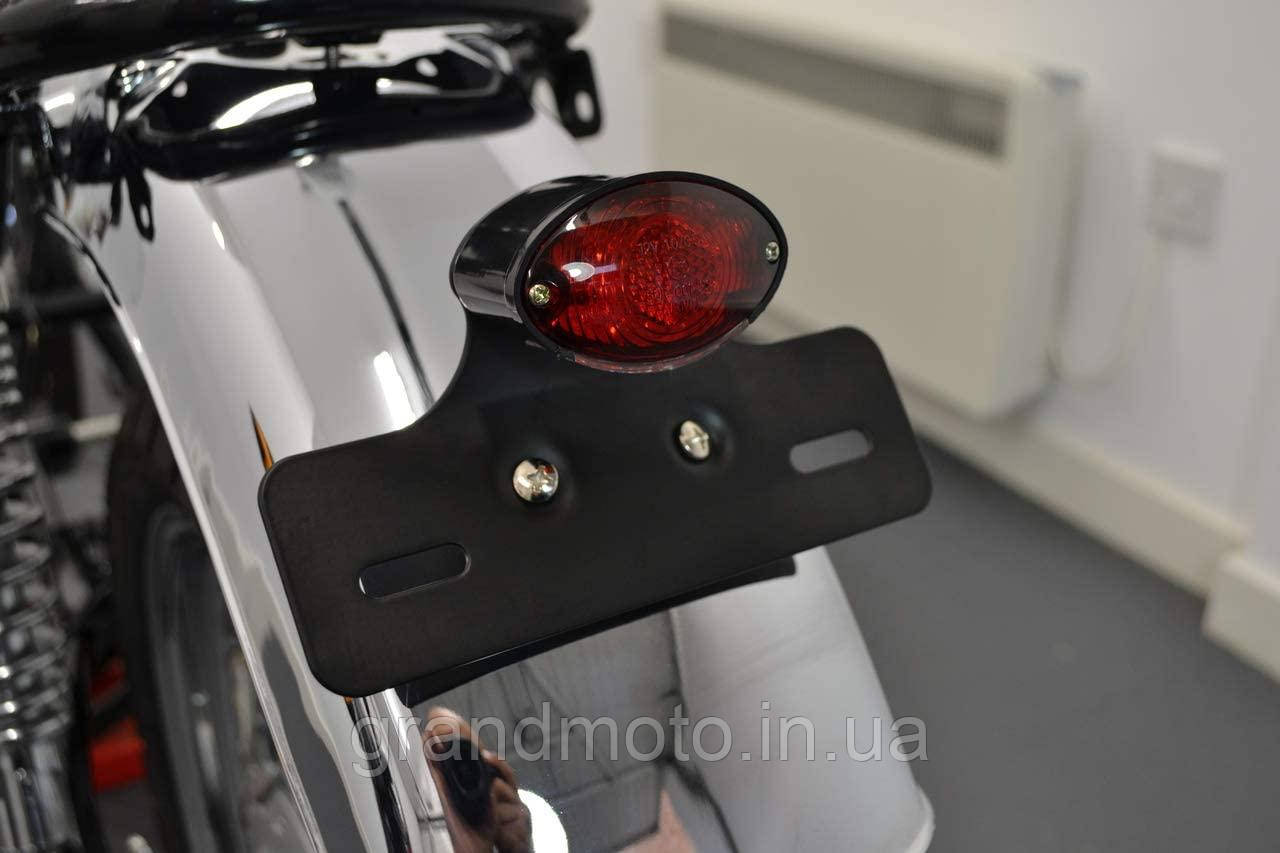 Задній світлодіодний стоп для мотоцикла овал чорний, фото 1