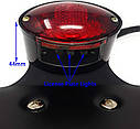 Задній світлодіодний стоп для мотоцикла овал чорний, фото 6