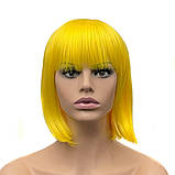 Перука каре BOB колір N9 жовтий, для сцени, танців, вечірок і розваг. Термоволосся, фото 4
