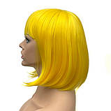 Перука каре BOB колір N9 жовтий, для сцени, танців, вечірок і розваг. Термоволосся, фото 5