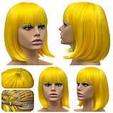 Перука каре BOB колір N9 жовтий, для сцени, танців, вечірок і розваг. Термоволосся, фото 2