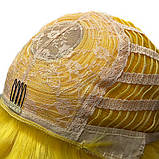 Перука каре BOB колір N9 жовтий, для сцени, танців, вечірок і розваг. Термоволосся, фото 9