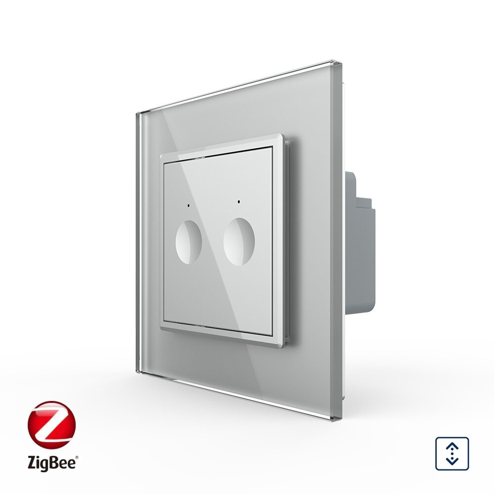 Розумний сенсорний ZigBee вимикач для ролет Sense Livolo сірий (VL-C7FC2WZ-2IP)