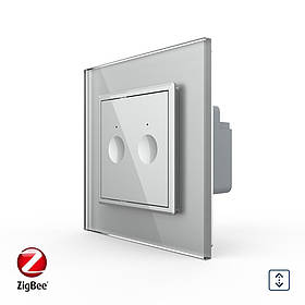 Розумний сенсорний ZigBee вимикач для ролет Sense Livolo сірий (VL-C7FC2WZ-2IP)