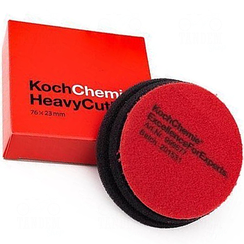 Полірувальний Круг ультражорстке Koch Chemie Heavy Cut Pad, Ø76 мм x 23 мм Червоний