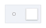 Панель для сенсорного вимикача 1 сенсор 1 розетка (1-0) Livolo білий скло (VL-P701/E-4W), фото 2