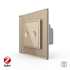 Розумний сенсорний ZigBee вимикач для ролет Sense Livolo золотий (VL-C7FC2WZ-2AP)