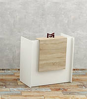 Стійка адміністратора ресепшен М310 з висувною тумбою Білий і Дуб сонома