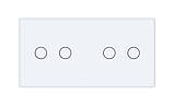 Панель для сенсорного вимикача 4 сенсори (2-2) Livolo білий скло (C7-C2/C2-11), фото 2
