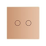 Розумний сенсорний ZigBee вимикач 2 сенсора Livolo золото скло (VL-C702Z-13), фото 2