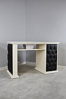 Стіл для манікюру з шкіряними фасадами і вбудованою витяжкою