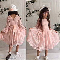 Нарядне персикове плаття на дівчинку  10-13 років. Святкова сукня для дівчинки підлітка. БЕЗ КАПЕЛЮШКА!