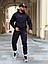 Чоловічий спортивний костюм із худі теплий на флісі осінньо-зимовий однотонний, розмір M, L, XL, колір сірий, чорний, фото 7
