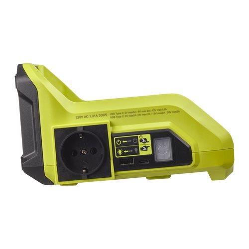 Інвертор напруги акумуляторний RYOBI RY36BI300A-0, MAX POWER 36В, 220В, 300Вт/500Вт пікова, (без АКБ та ЗУ)