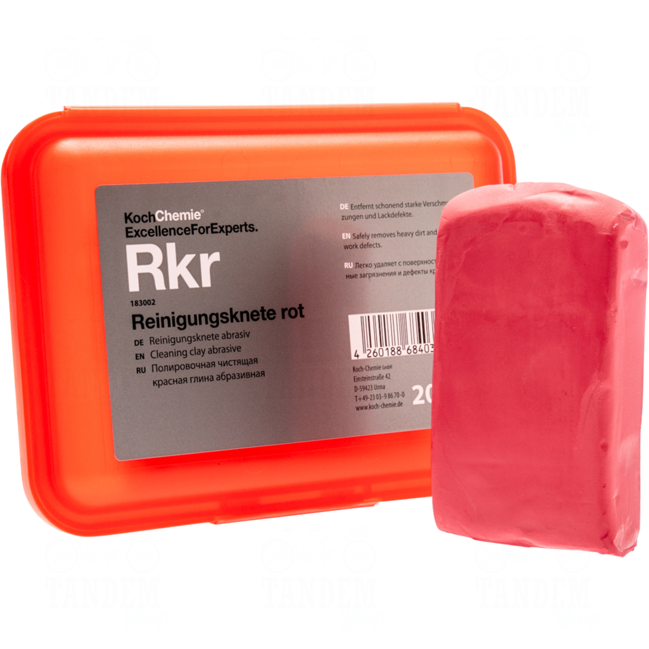 Глинна полірувальна глина великоабразивна Koch Chemie Reinigungsknete Rot (Rkr), 200 г Червоний, фото 1