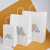 Детские подарочные пакеты 260*150*350 Красивые упаковочные пакеты рисунком Праздничные пакеты орнамент Сканди