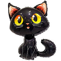 Фольгированный шар фигура "Черный кот" FlexMetal