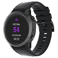 Ремешок Deexe Rhombus Line для часов Garmin c креплением QuickFit 20mm - Black