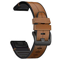 Кожаный ремешок UniCase Leather Strap для часов Garmin c креплением QuickFit 22mm - Brown